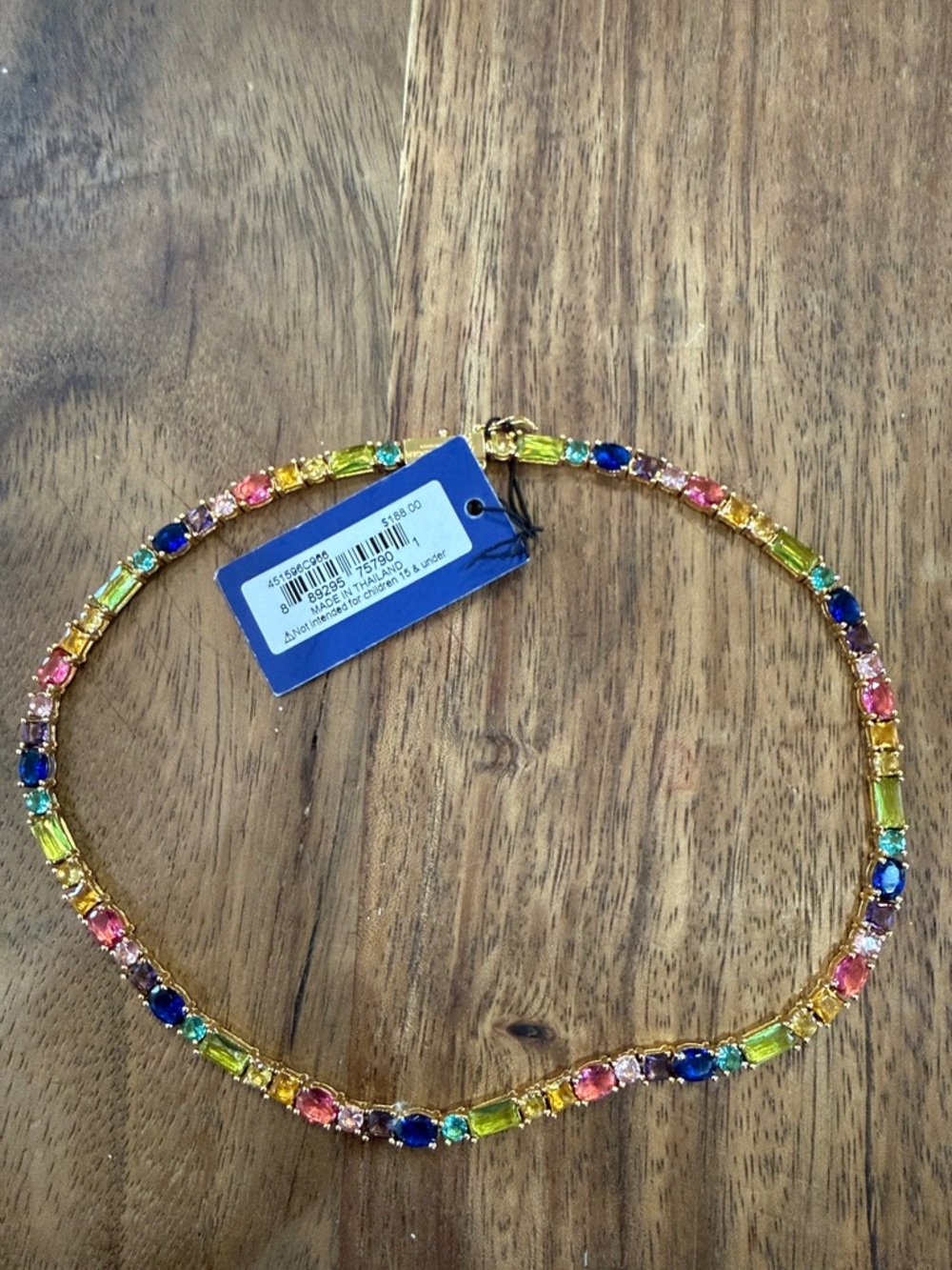 Kurt Geiger Gold-Tone Multicolor Crystal Necklace and Bracelet - Picture 2 of 5
